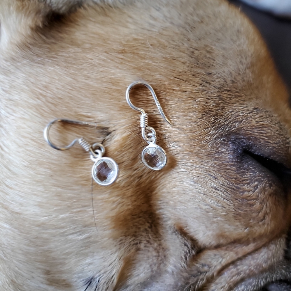 Sterling silver topaz  earrings